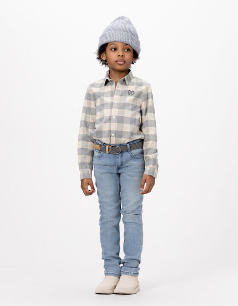 Vaqueros slim azules con cinturón trenzado niño - IKKS