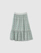 Jupe longue aqua imprimé fleurs fille-1