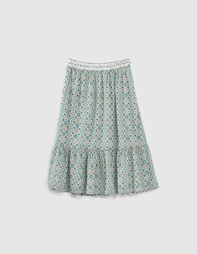 Jupe longue aqua imprimé fleurs fille - IKKS