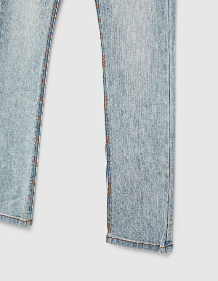 Jean skinny faded blue usures placées garçon-4
