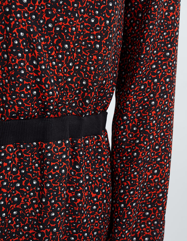 I.Code lipstick mini-flower print dress-6