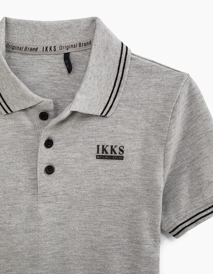 Graues Kinder-Poloshirt aus Biobaumwolle-4