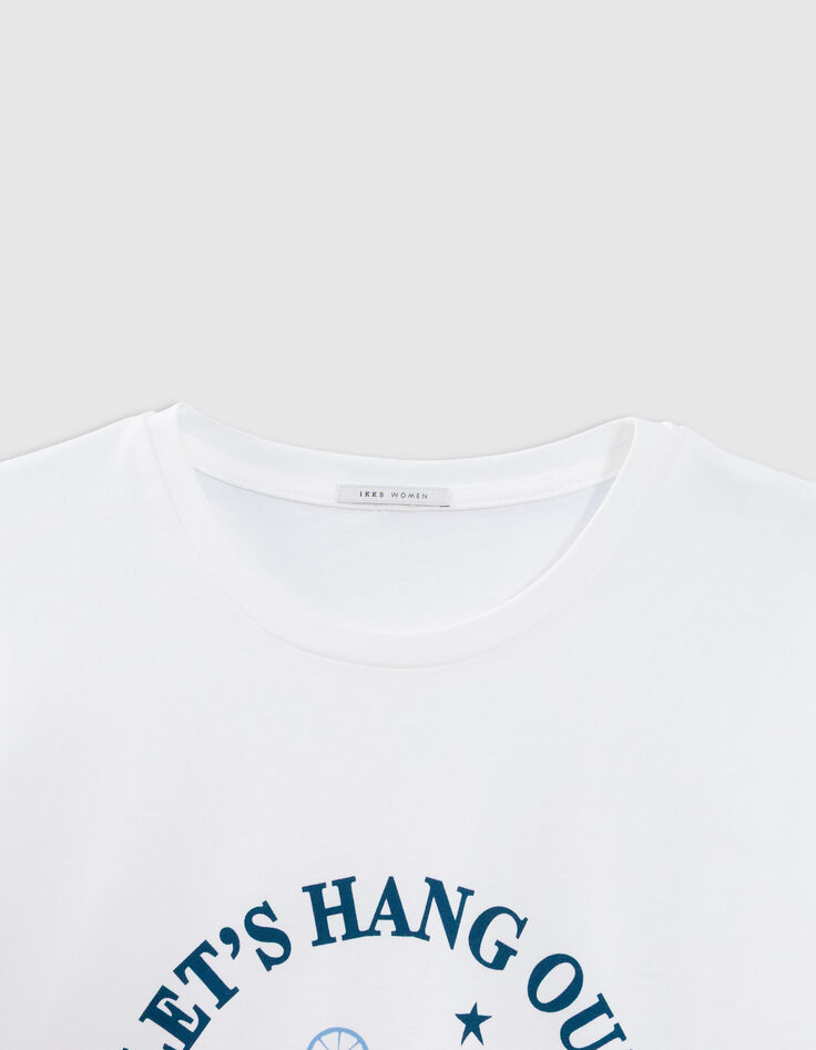 Tee-shirt blanc message visuel cocktail-3
