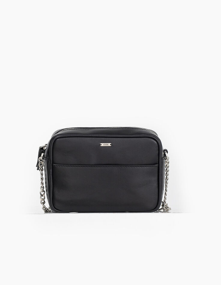 I.Code black fawn print leather bag-2