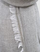 Men’s khaki semi-plain scarf with fringed edges-3