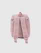 Sac à dos rose poudré bouclette brodé éclairs bébé fille-3