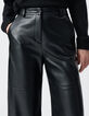 Pantalón rockero negro de pierna ancha para mujer-5