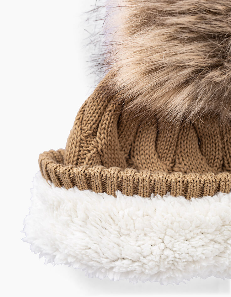 Boys’ sand cable knit beanie -2