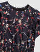 Robe marine mini me imprimé fleurs fille -4