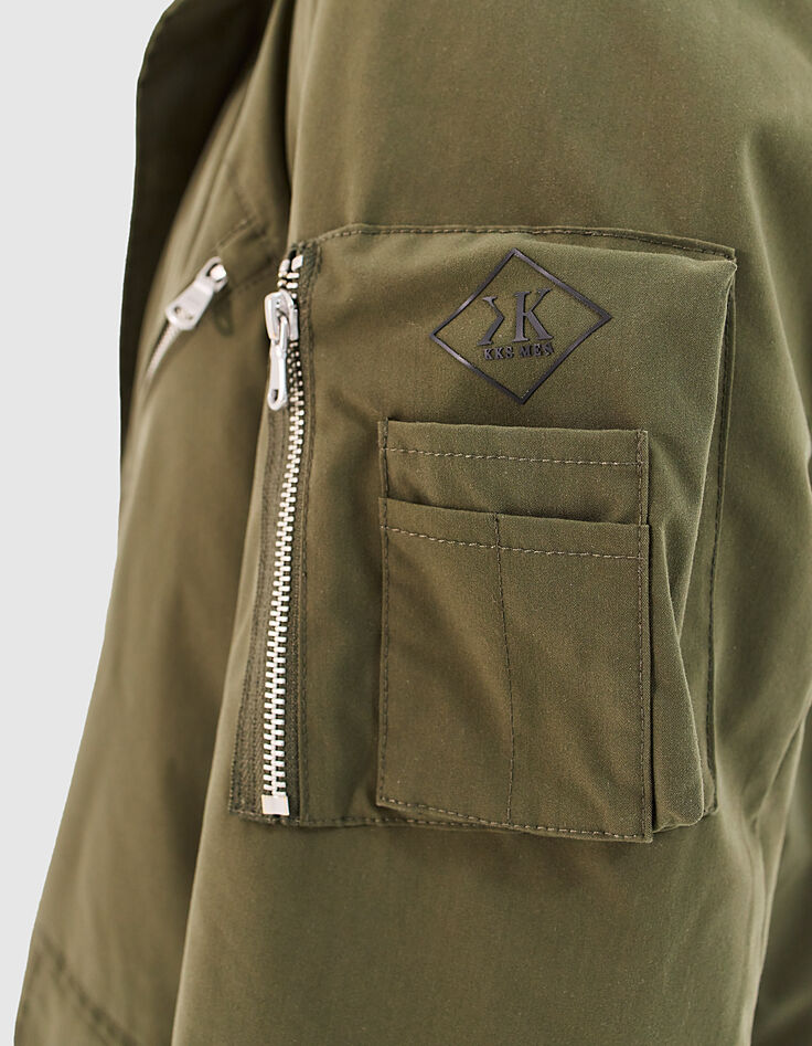 Men’s khaki multi-pocket safari jacket-6