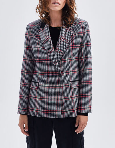 Women’s black houndstooth suit jacket - IKKS