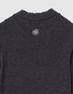 Girls’ black tweed-look mixed-fabric dress-6