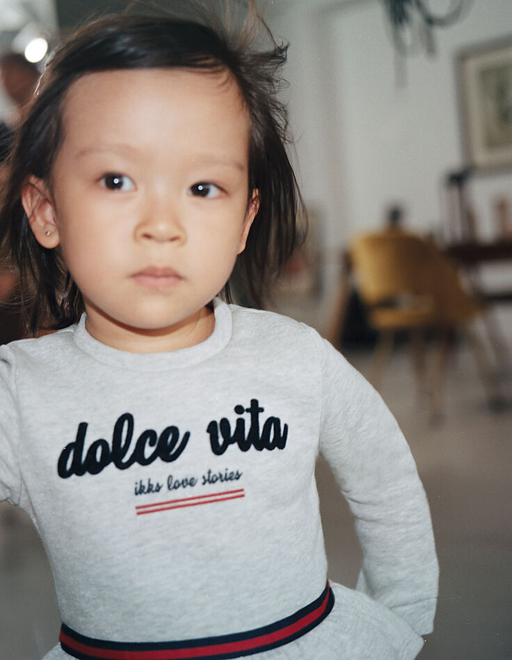 Sudadera gris bebé niña-3