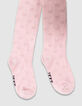 Rosa Mädchenstrumpfhose Jacquard Schleifen-4
