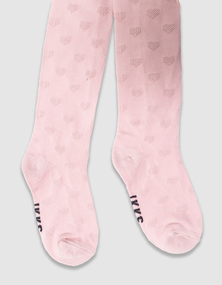 Rosa Mädchenstrumpfhose Jacquard Schleifen-4