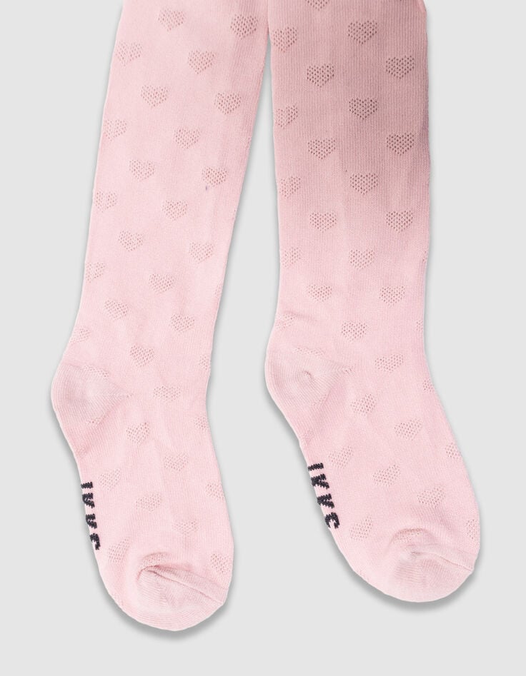 Rosa Mädchenstrumpfhose Jacquard Schleifen-4 Rosa Mädchenstrumpfhose Jacquard Schleifen-4