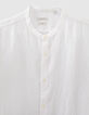 Chemise REGULAR blanche en lin à col Mao Homme-2