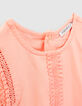 Girls’ peach dress with lace braid-3