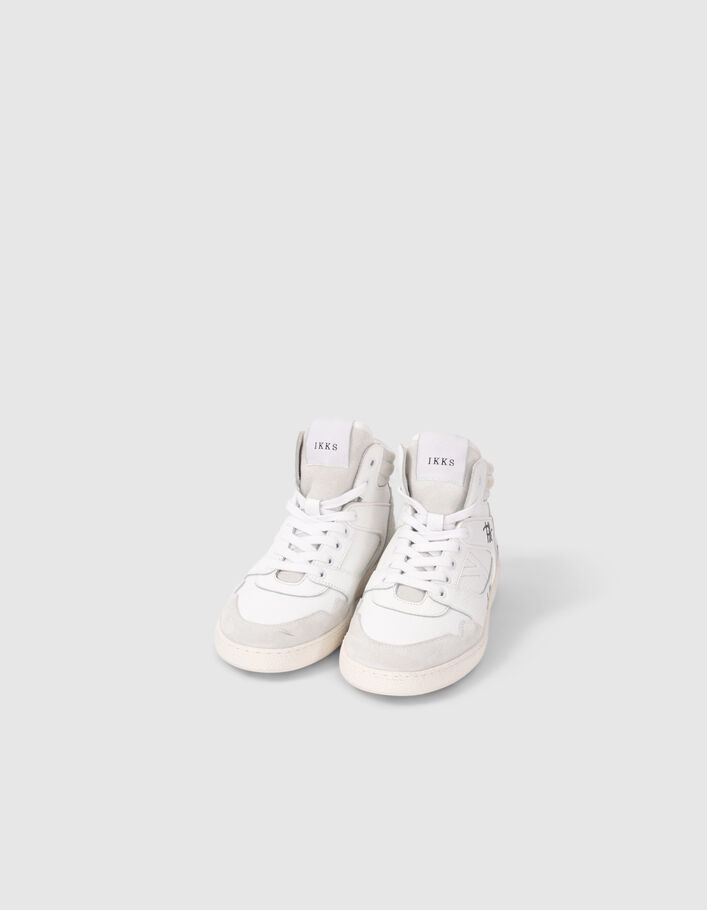 Sneakers blanches en cuir avec sérigraphie côté Femme - IKKS