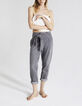 Graue Crop-Damenjeans mit hohem Bund-7