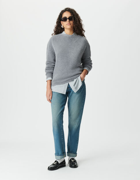 Graue Damen-Wendestrickjacke vorne/hinten - IKKS