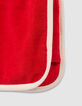 Girls’ red terry cloth dress with drawstring waist-6