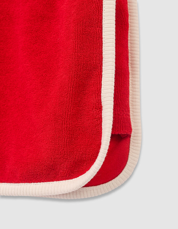 Girls’ red terry cloth dress with drawstring waist-6 Girls’ red terry cloth dress with drawstring waist-6