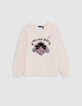 Camiseta crudo art déco lentejuelas reversibles niña-2