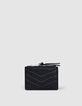 Porte-cartes 1440 Banker noir cuir matelassé chevron Femme-1