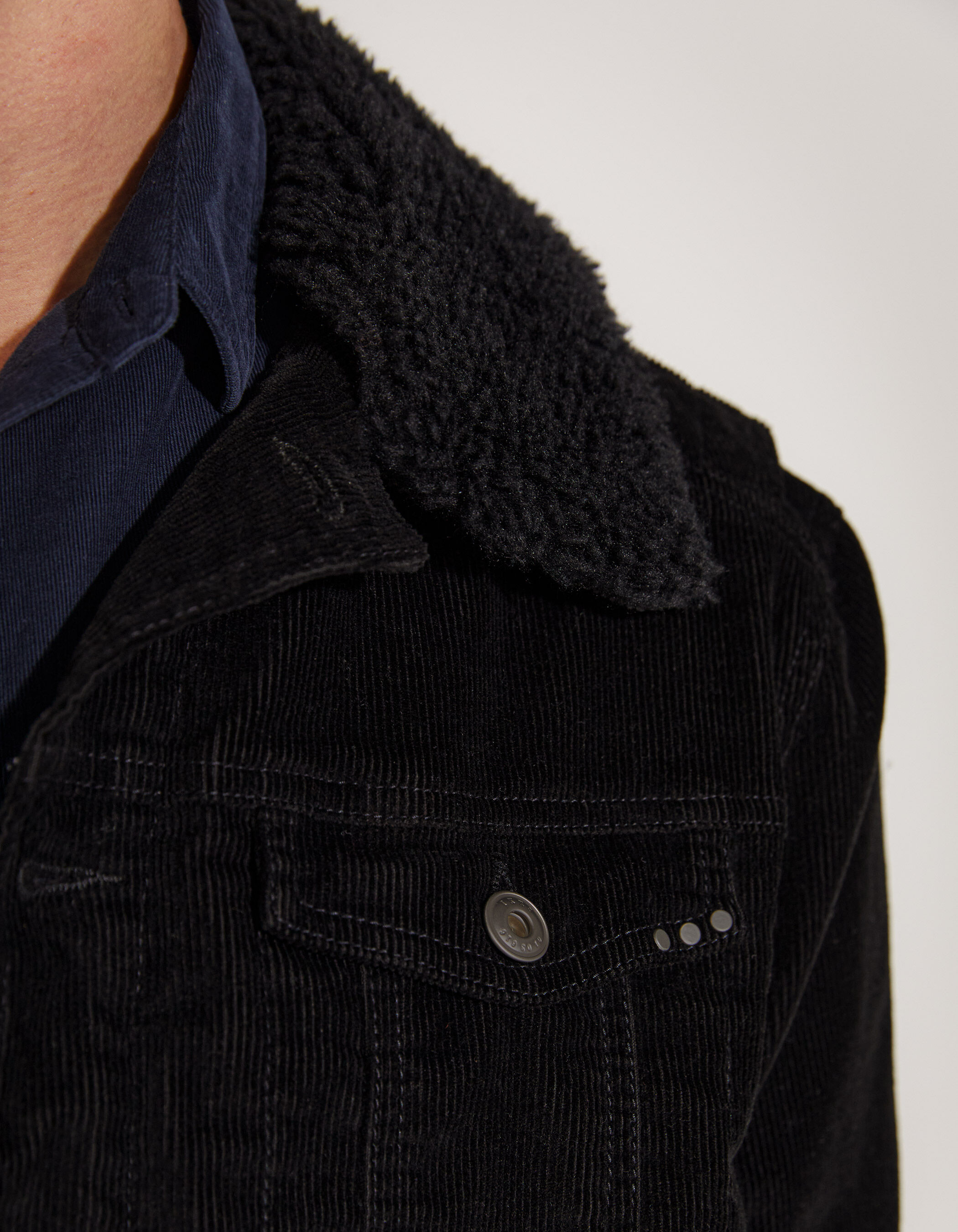 Black corduroy sherpa jacket outlet mens