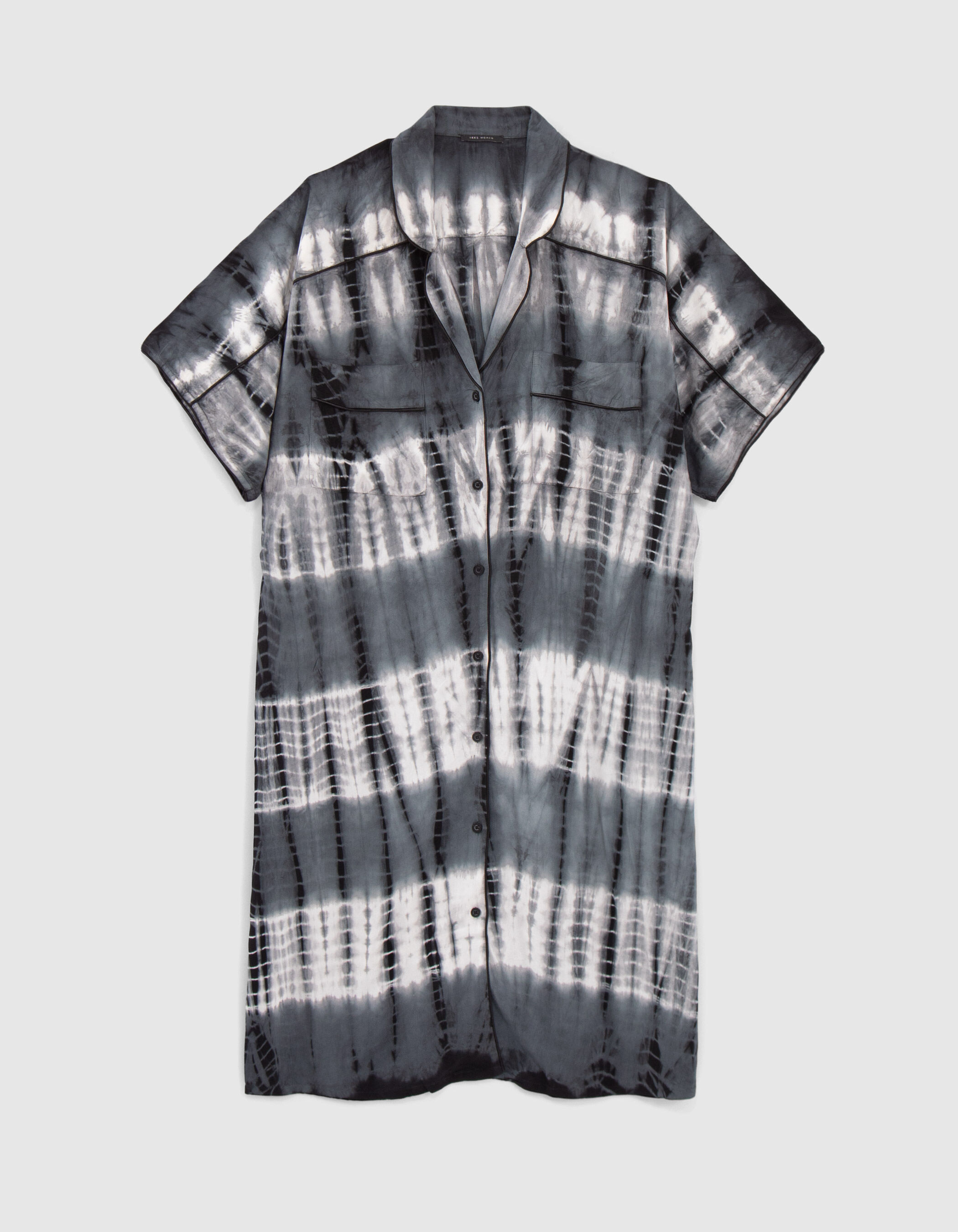 Women s black shirt dress with tie dye print