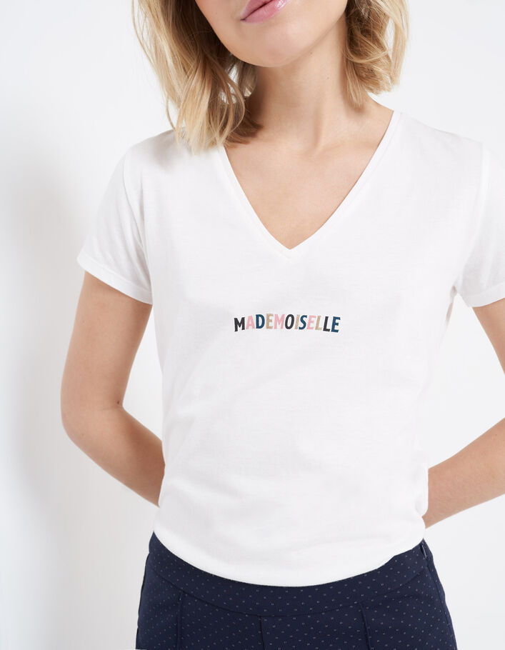Cremeweißes T-Shirt mit bunten Buchstaben I.Code - I.CODE