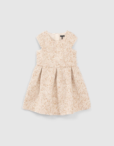 Girls’ gold decorative jacquard dress - IKKS