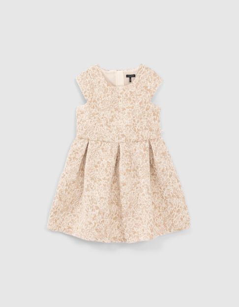 Girls’ gold decorative jacquard dress - IKKS