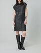 Pure Edition-Vestido sin mangas de cuero negro para mujer-1 Pure Edition-Vestido sin mangas de cuero negro para mujer-1