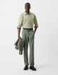Men’s khaki poplin SLIM shirt-2