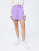 Women’s lilac high-waist shorts with removable belt-2