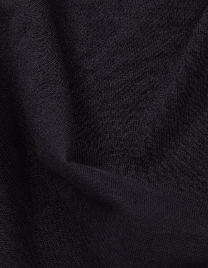 Pure Edition-Pull noir asymétrique tricot fin Femme - IKKS