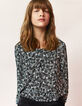 Girls' floral and polka dot blouse-1