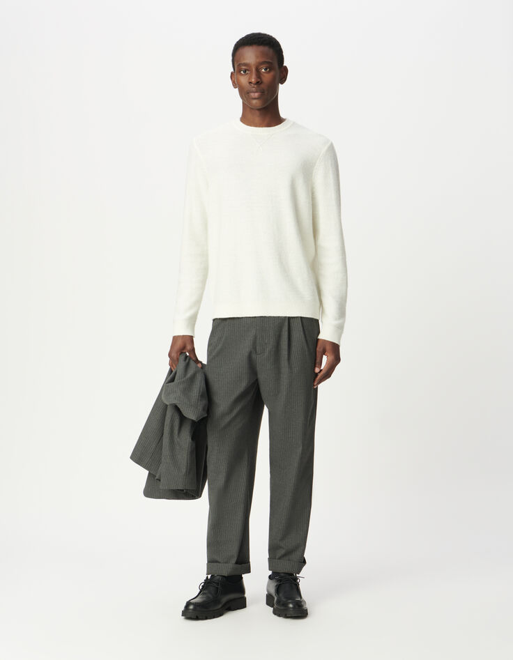 Pull écru tricot détail fantaisie Homme-2 Pull écru tricot détail fantaisie Homme-2