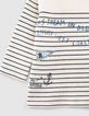 Camiseta blanco roto rayas y marcas bebé niño-4