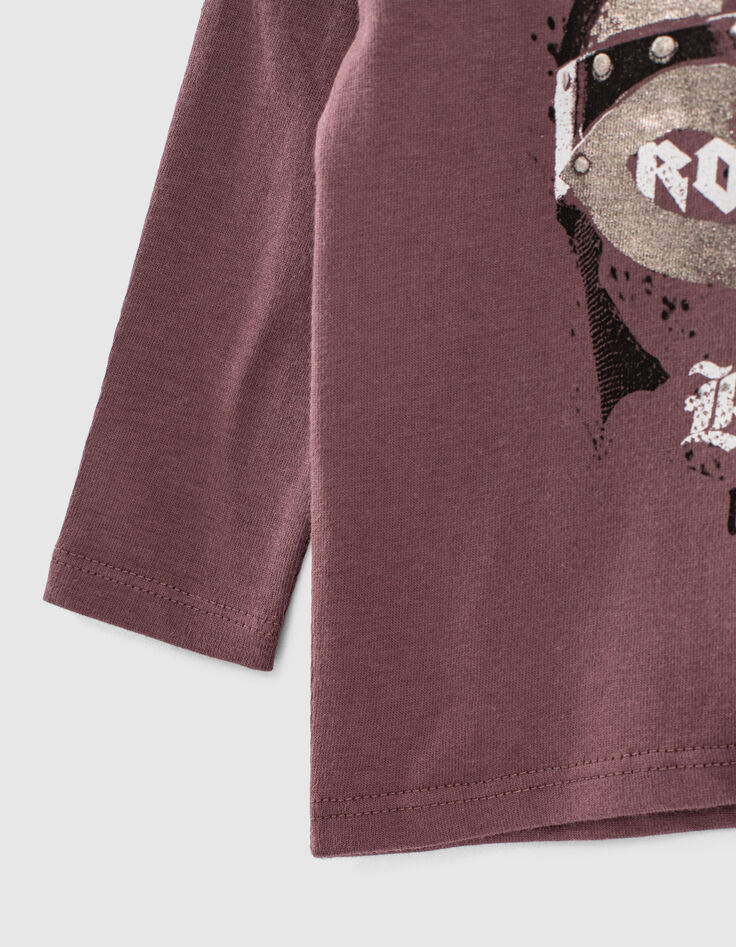 Camiseta dark purple algodón ecológico casco bebé niño -5
