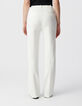 Pantalon de tailleur blanc ajusté maille Milano Femme-4