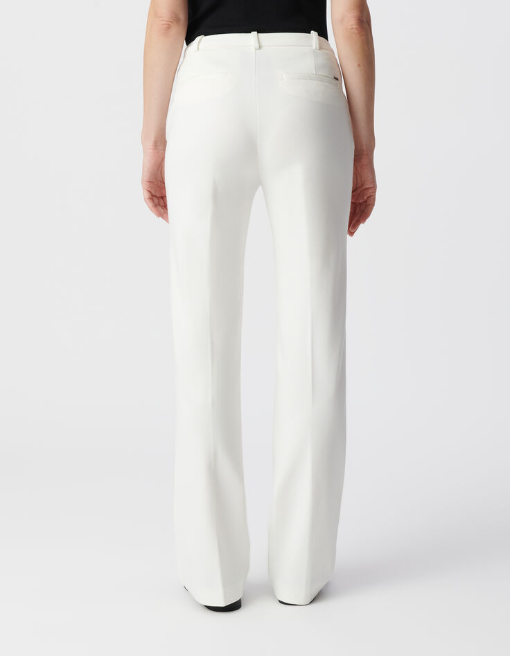 Pantalon de tailleur blanc ajusté maille Milano Femme-4