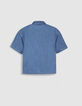 Camisa vaquera azul de manga corta para ni&ntilde;o-5
