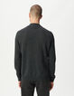 Marineblauer Herrenstrickpulli Kaminkragen-3