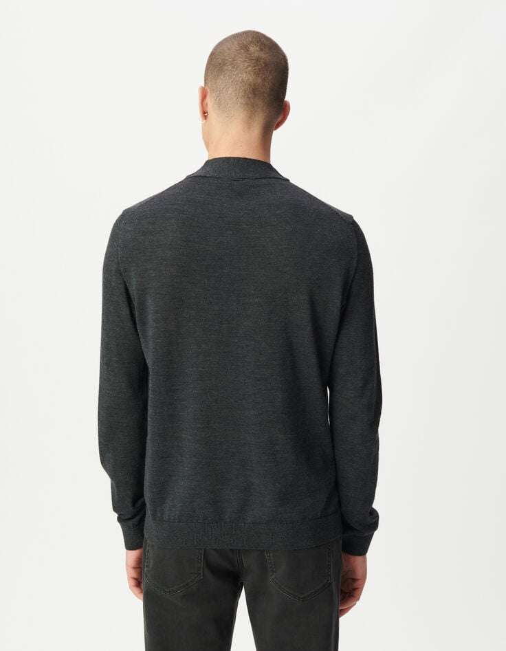 Jersey lana gris punto cuello chimenea hombre-3 Jersey lana gris punto cuello chimenea hombre-3