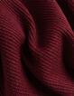 Pull bretelles bordeaux tricot fantaisie côtelé Femme-6