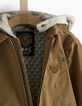 Camelbraune Jungenjacke mit abnehmbarer Kapuze -4
