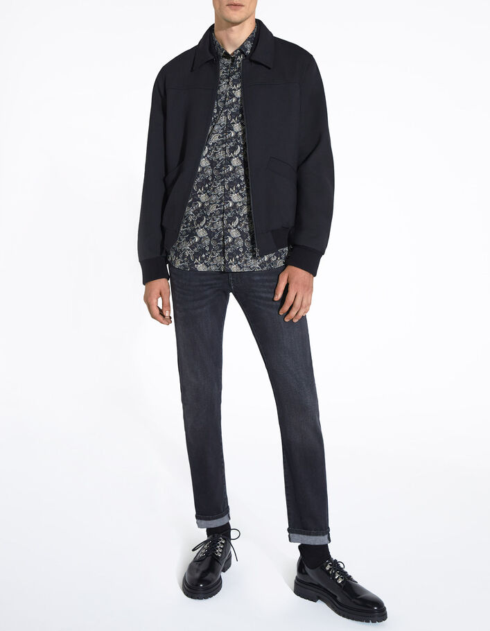 Men’s black floral Rock print SLIM shirt - IKKS